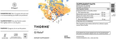 Thorne GI Relief source label used in the packaging illustration