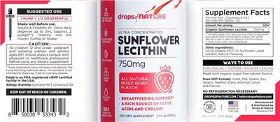 Drops of Nature Ultra Concentrated Sunflower Lecithin 750 mg Mixed Berry Flavor product packaging