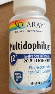 Solaray Multidophilus Probiotic 12 Strains 20 Billion CFU product packaging