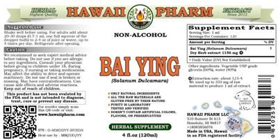 Hawaii Pharm Bai Ying Non-Alcohol source label used in the packaging illustration