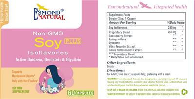 Esmond Natural Soy Isoflavones Plus source label used in the packaging illustration