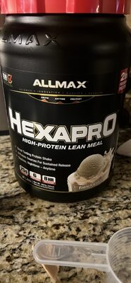 ALLMAX HEXAPRO French Vanilla source label used in the packaging illustration