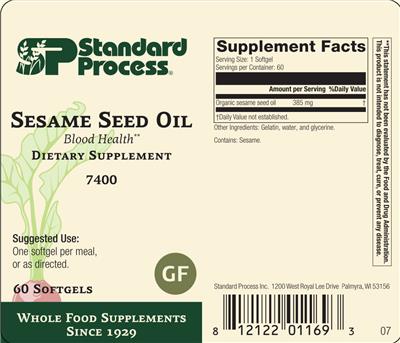 SP Standard Process Sesame Seed Oil source label used in the packaging illustration