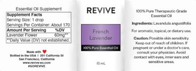 Revive French Lavender source label used in the packaging illustration