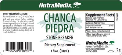 NutraMedix Chanca Piedra source label used in the packaging illustration