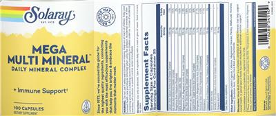 Solaray Mega Multi Mineral product packaging
