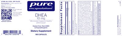 Pure Encapsulations DHEA 10 mg source label used in the packaging illustration