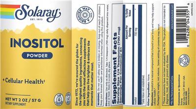 Solaray Inositol Powder source label used in the packaging illustration