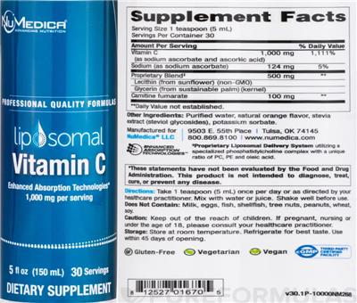 NuMedica Liposomal Vitamin C 1000 mg product packaging
