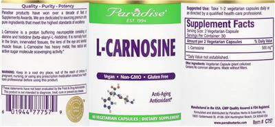 Paradise L-Carnosine product packaging
