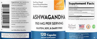 Sandhus Nutrition Ashwagandha 950 mg product packaging