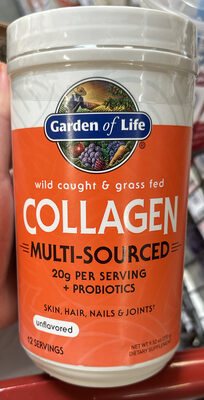 Garden of Life Collagen Multi-Sourced 20 g Unflavored source label used in the packaging illustration