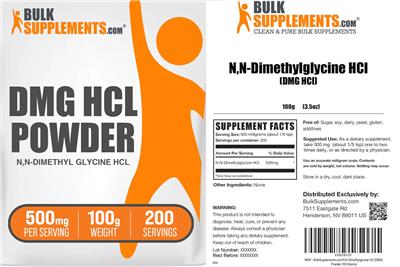 BulkSupplements.com DMG HCL Powder 500 mg product packaging