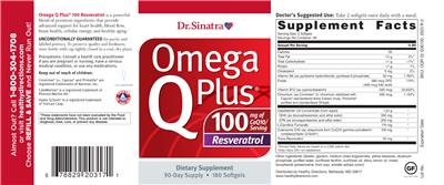 Dr. Sinatra Omega Q Plus 100 Resveratrol source label used in the packaging illustration