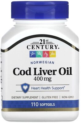 21st Century Norwegian Cod Liver Oil 400 mg source label used in the packaging illustration