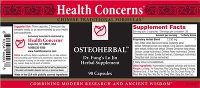 Health Concerns Osteoherbal source label used in the packaging illustration
