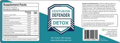 Centurion Centurion Defender Detox source label used in the packaging illustration