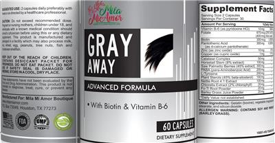 MilaMiAmor Gray Away source label used in the packaging illustration