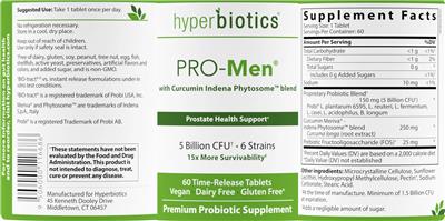 Hyperbiotics PRO-Men source label used in the packaging illustration