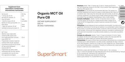 SuperSmart Organic MCT Oil Pure C8 product packaging