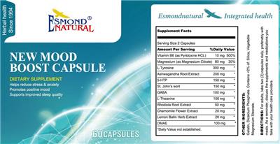 Esmond Natural New Mood Boost Capsule source label used in the packaging illustration