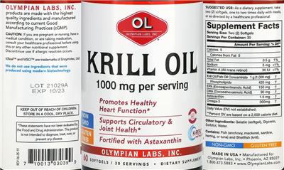 OL Olympian Labs Krill Oil 1000 mg source label used in the packaging illustration