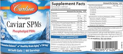 Carlson Caviar SPMs source label used in the packaging illustration