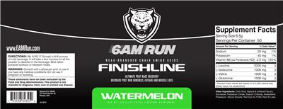 6AM Run FinishLine Watermelon source label used in the packaging illustration