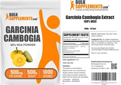 BulkSupplements.com Garcinia Cambogia Extract (60% HCA) product packaging
