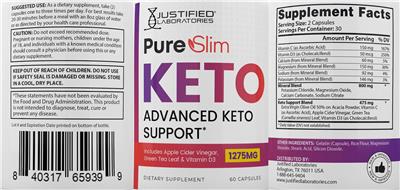 Justified Laboratories Pure Slim Keto product packaging