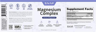 SNAP Magnesium Complex source label used in the packaging illustration