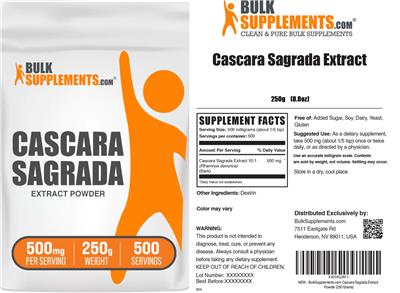 BulkSupplements.com Cascara Sagrada Extract Powder 500 mg product packaging