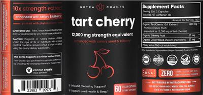 NutraChamps Tart Cherry product packaging