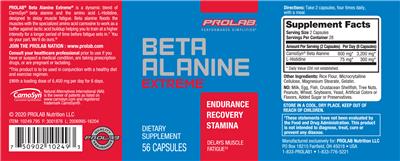 Prolab Beta Alanine Extreme source label used in the packaging illustration