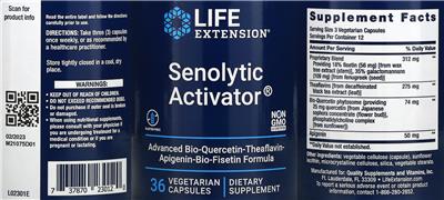 Life Extension Senolytic Activator product packaging