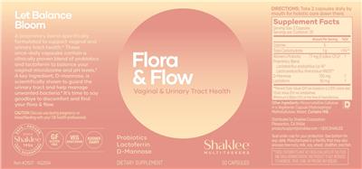 Shaklee Multi-Taskers Flora & Flow source label used in the packaging illustration