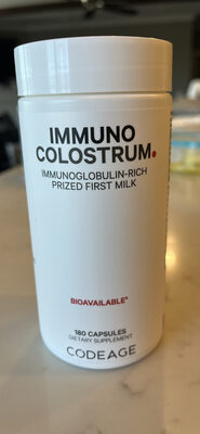 Codeage Immuno Colostrum source label used in the packaging illustration