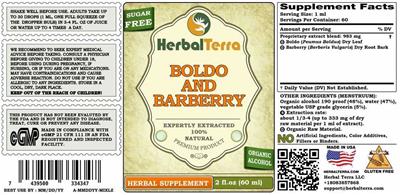 Herbal Terra Boldo and Barberry Sugar Free product packaging