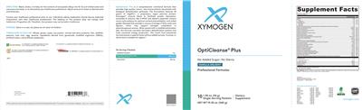 XYMOGEN OptiCleanse Plus Vanilla Delight No Added Sugar No Stevia source label used in the packaging illustration
