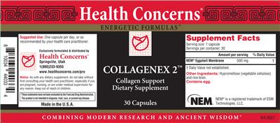 Health Concerns Collagenex 2 source label used in the packaging illustration