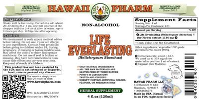 Hawaii Pharm Life Everlasting Non-Alcohol product packaging