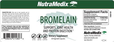 NutraMedix Bromelain source label used in the packaging illustration