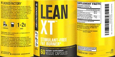 Jacked Factory Lean XT source label used in the packaging illustration