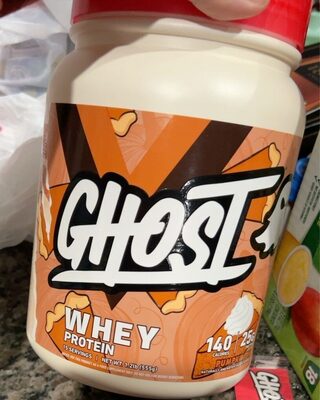 GHOST Whey Protein Pumpkin Pie source label used in the packaging illustration