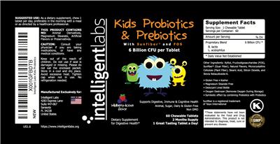 Intelligent Labs Kids Probiotics & Prebiotics Wildberry-licious Flavor source label used in the packaging illustration