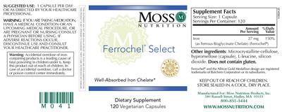 Moss Nutrition Ferrochel Select source label used in the packaging illustration