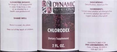 DNA Dynamic Nutritional Associates Chlorodex product packaging