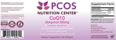 PCOS Nutrition Center CoQ10 Ubiquinol 200 mg product packaging