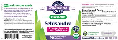 Oregon's Wild Harvest Schisandra source label used in the packaging illustration