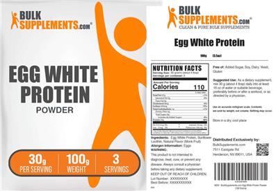 BulkSupplements.com Egg White Protein product packaging